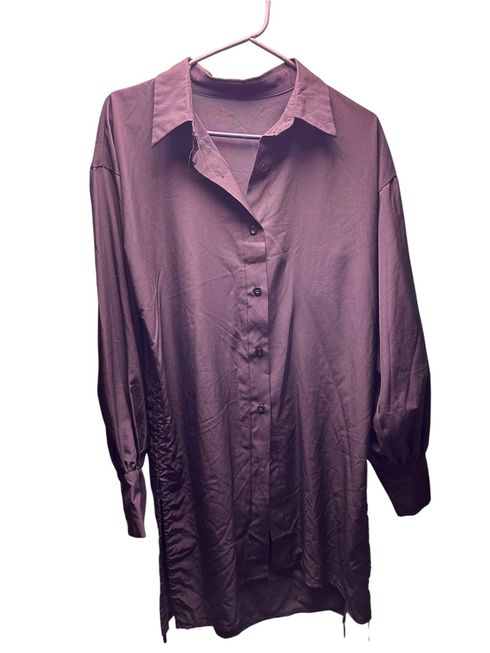 Women’s Long-Sleeve Button-Up Shirt in Black